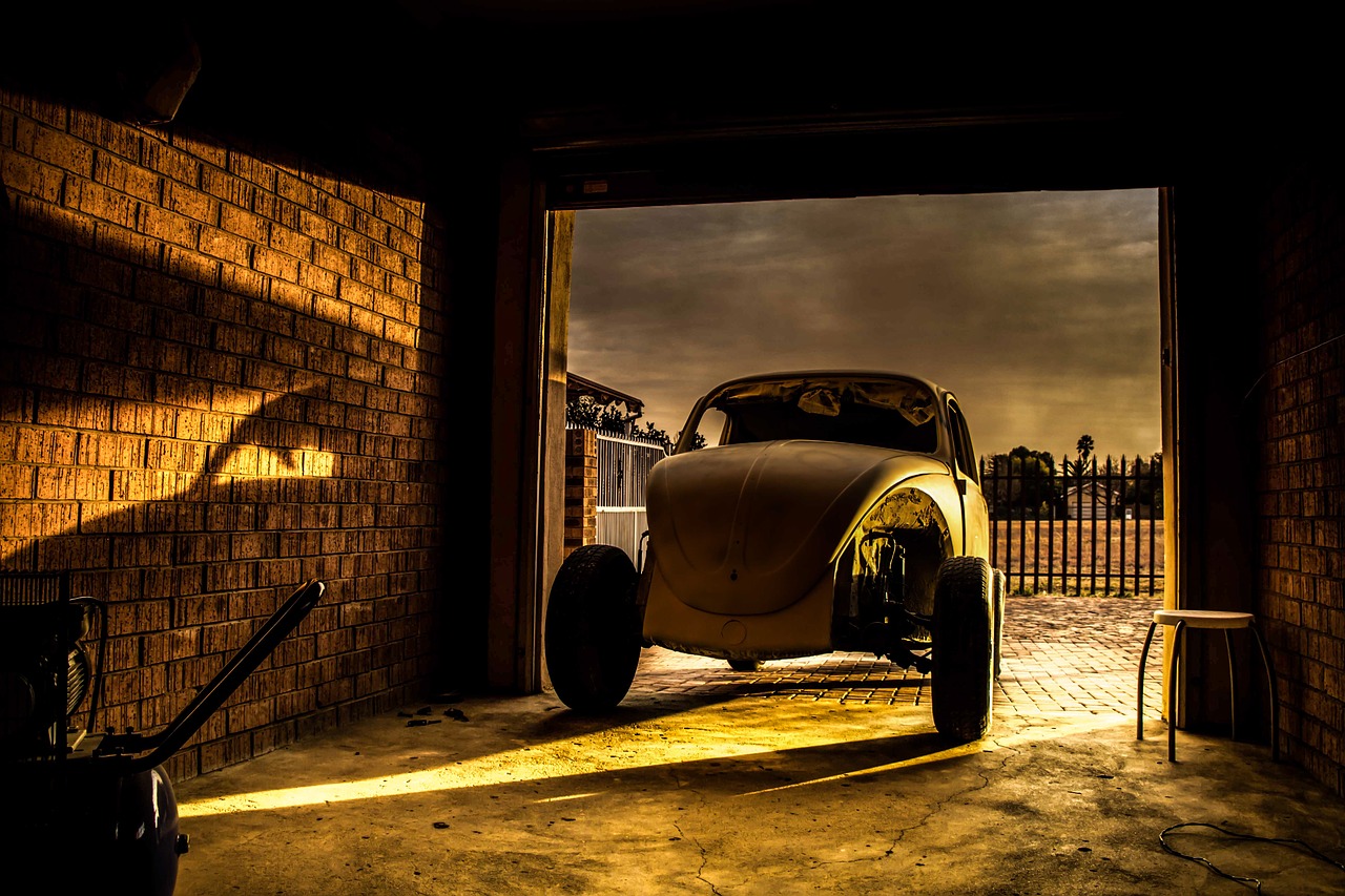 Image - beetle broken car light shadow