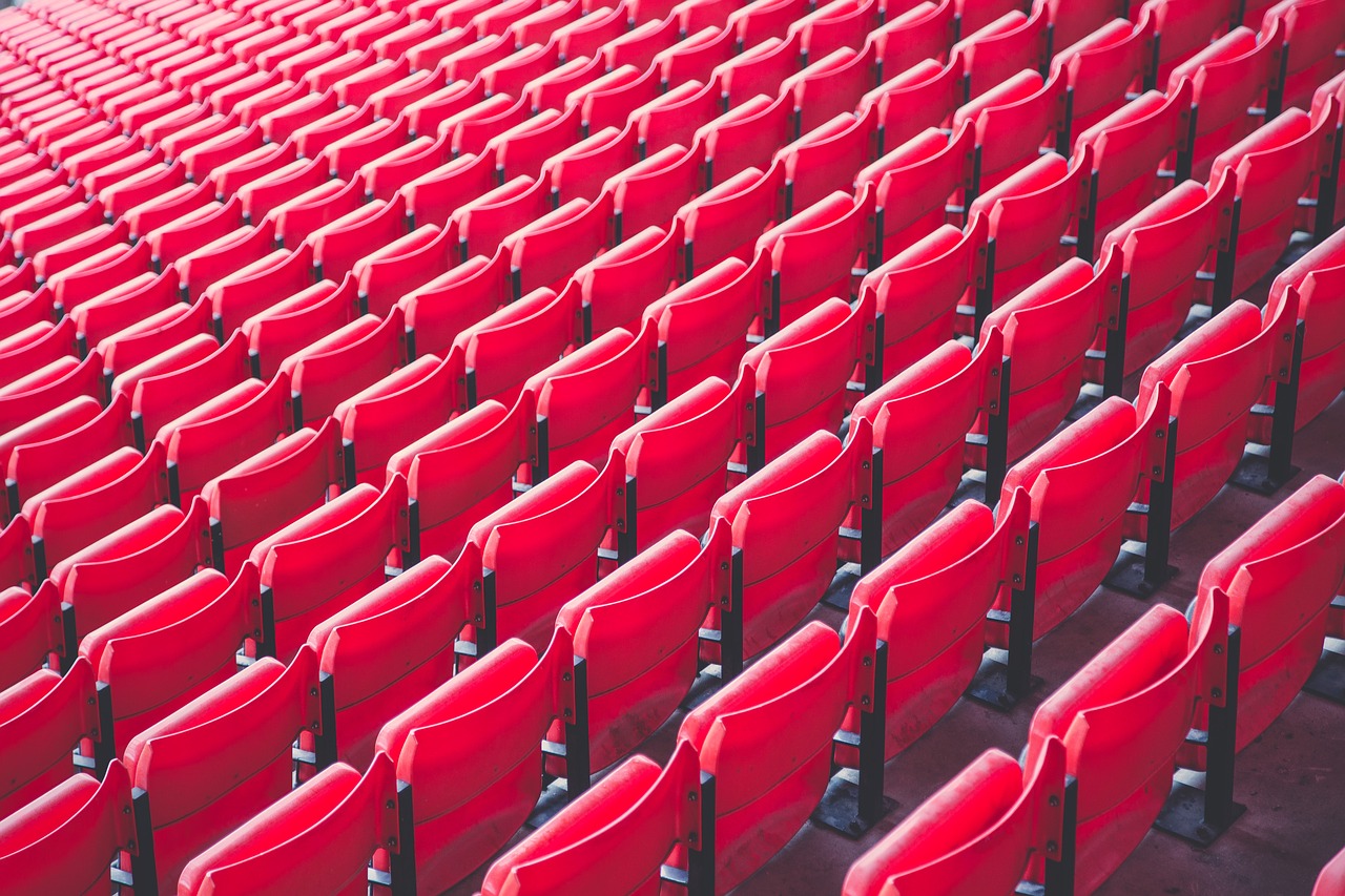 Image - bleachers chair pattern red row