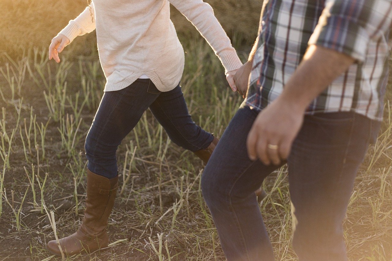 Image - adult blur boots country couple