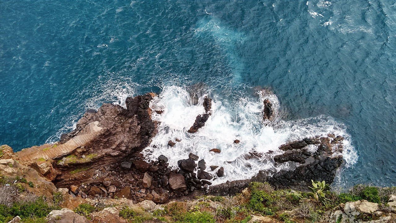 Image - beach foam high angle shot