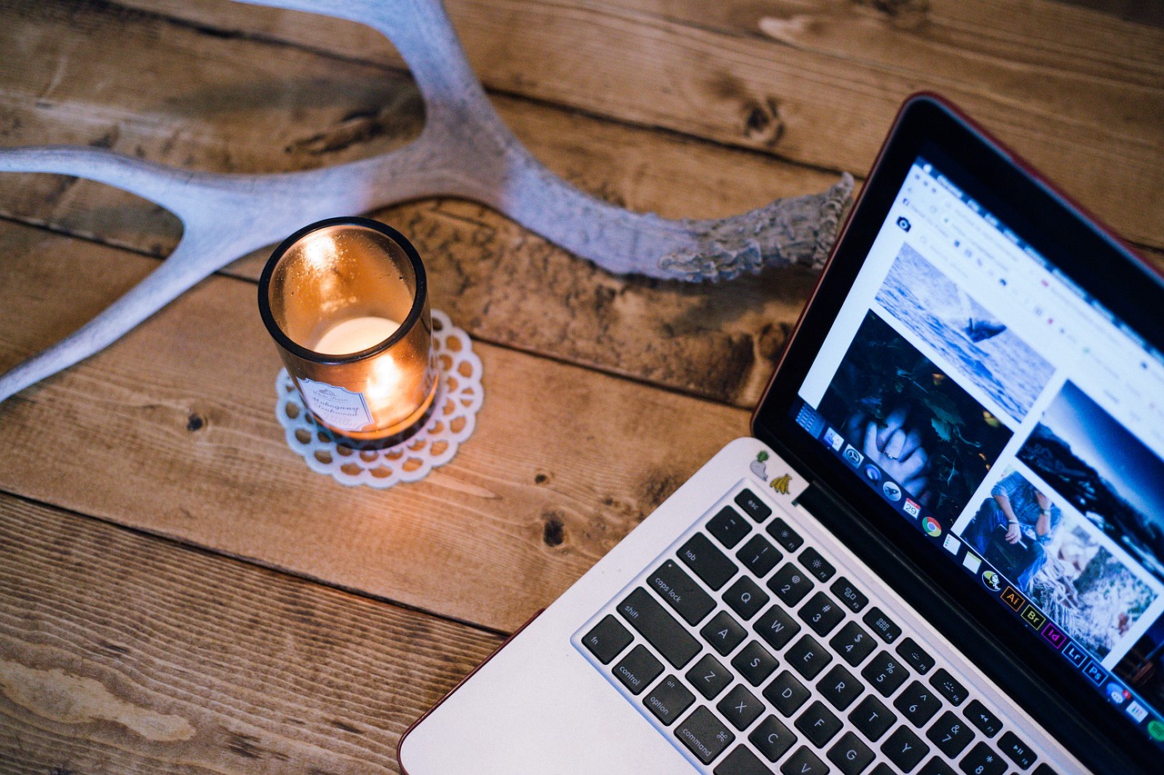 Image - antler candle computer laptop