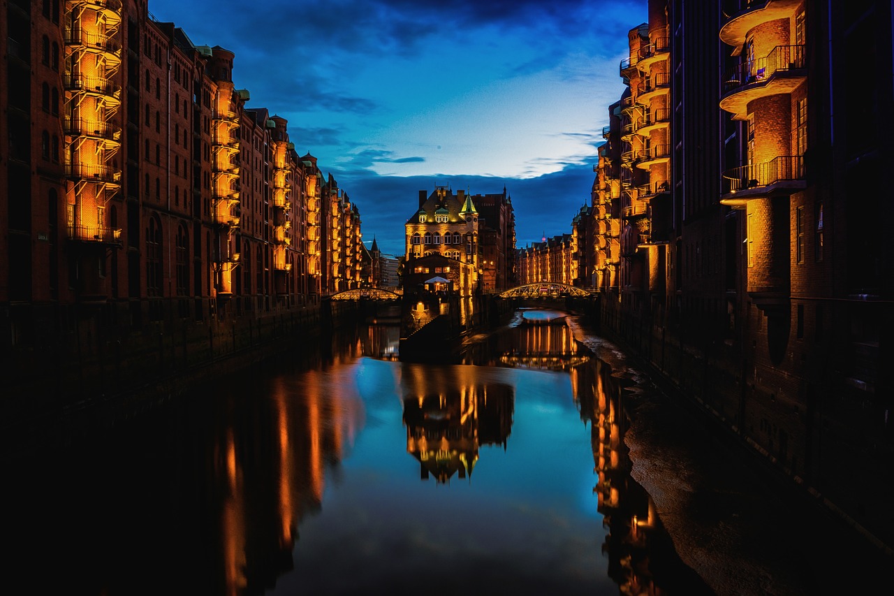Image - hamburg city blue hour night
