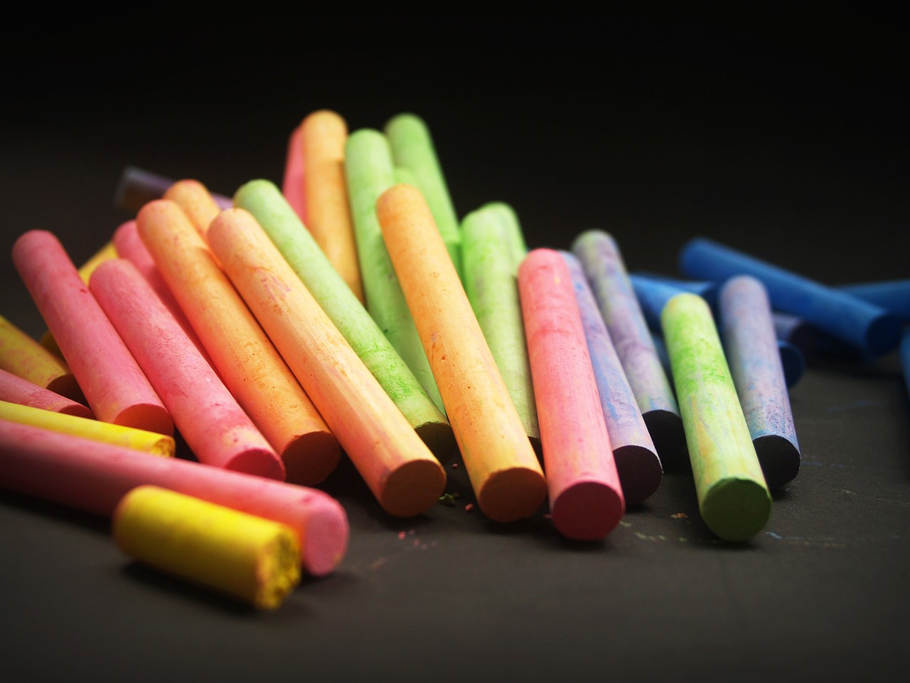 Image - blur bright chalk close up color