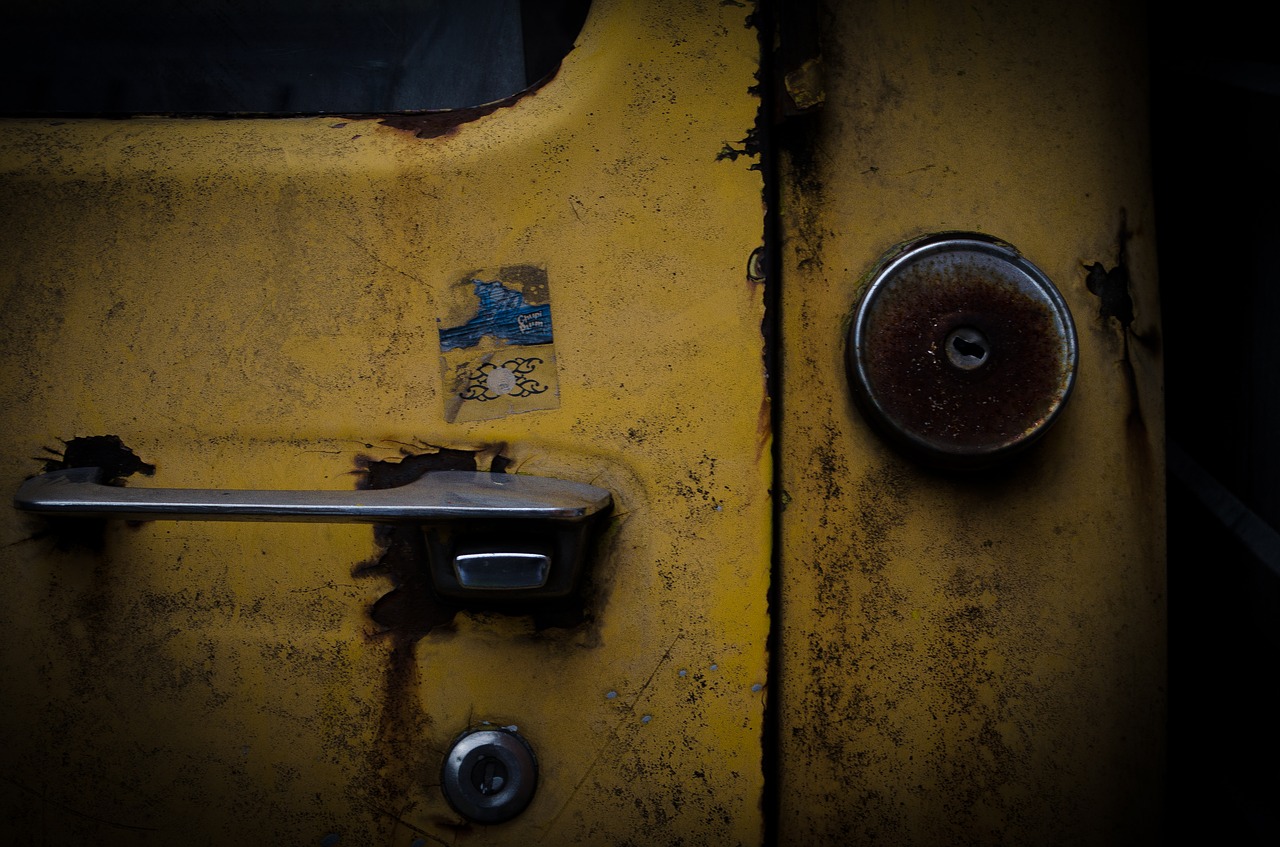 Image - door yellow old rusty port brown