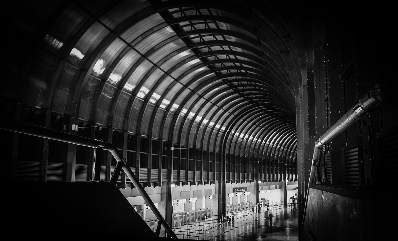 Image - airport gradation ceiling stairs