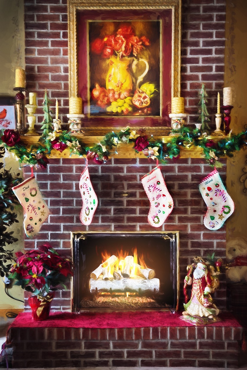 Image - christmas fireplace fire in fireplace