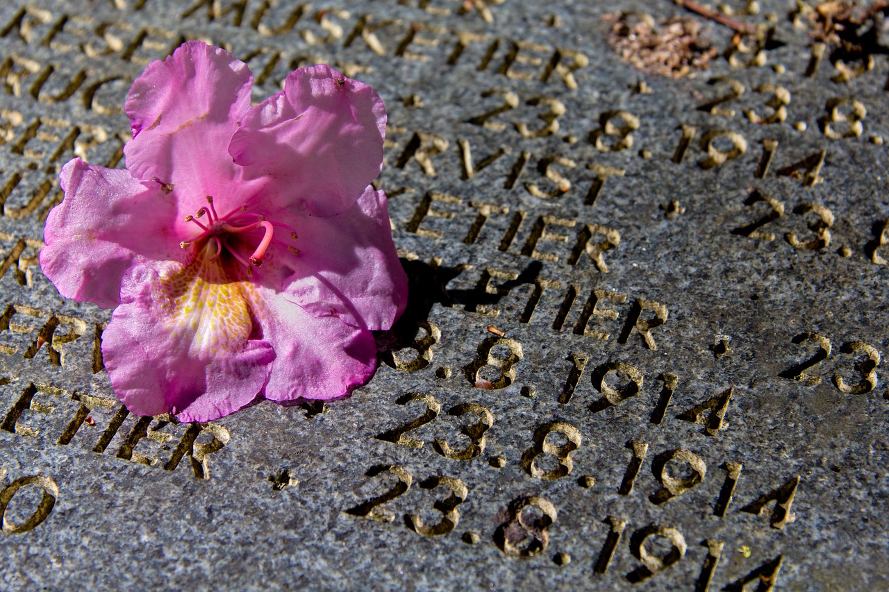 Image - grave rose stone monument