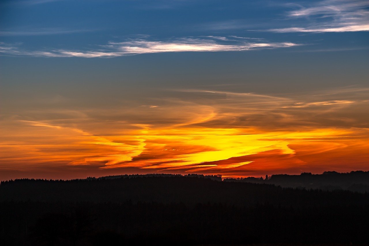 Image - sunset setting sun evening sky sky