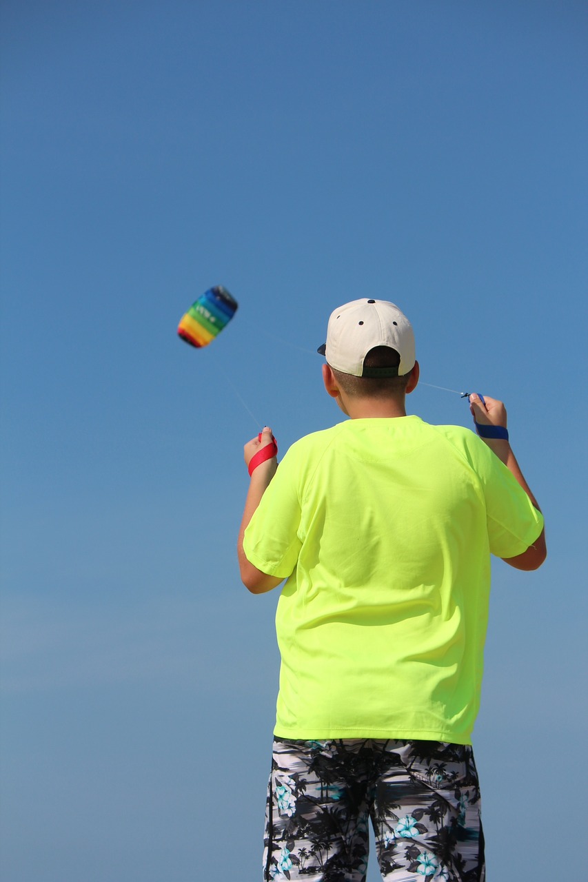 Image - beach kite wind sky colors