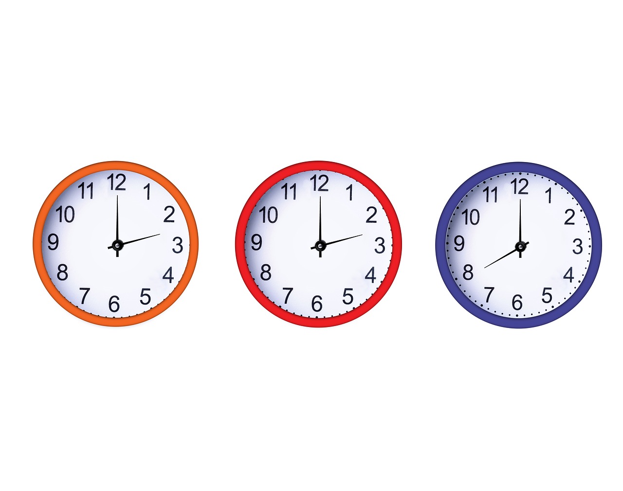 Image - clock watch time white blue red