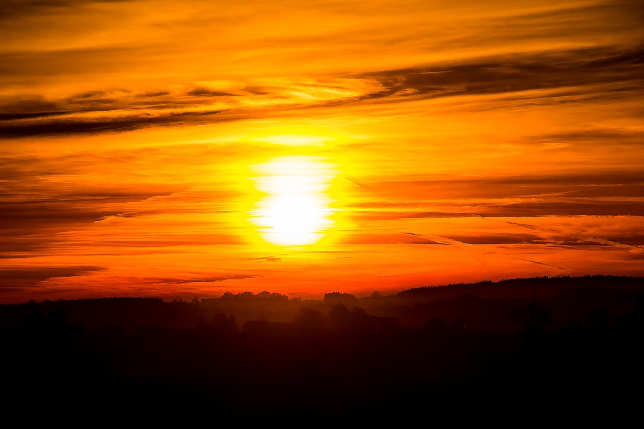 Image - sunset setting sun evening sky sky