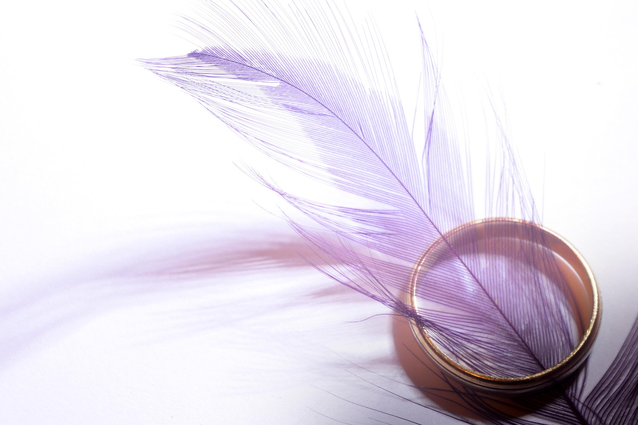 Image - ring feather marriage pink gold