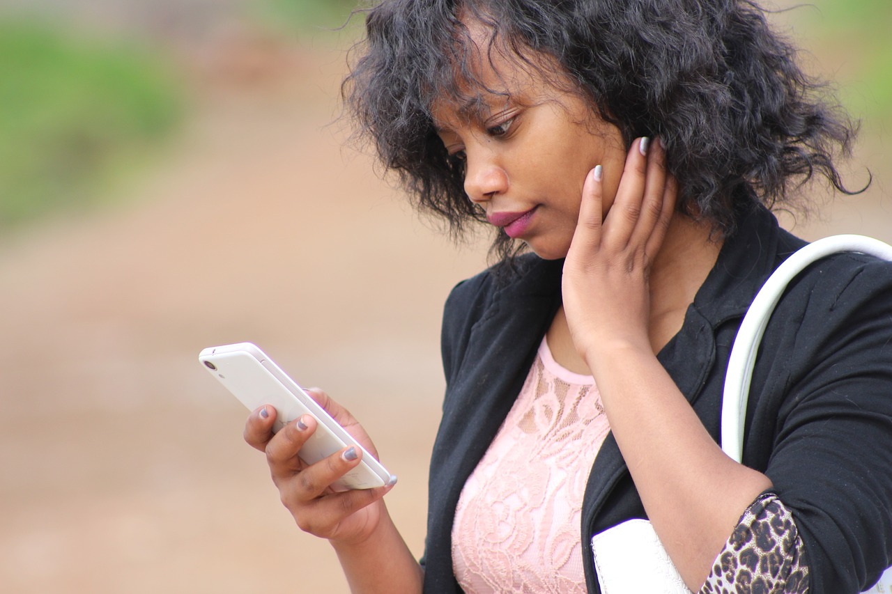 Image - phone female lady black african