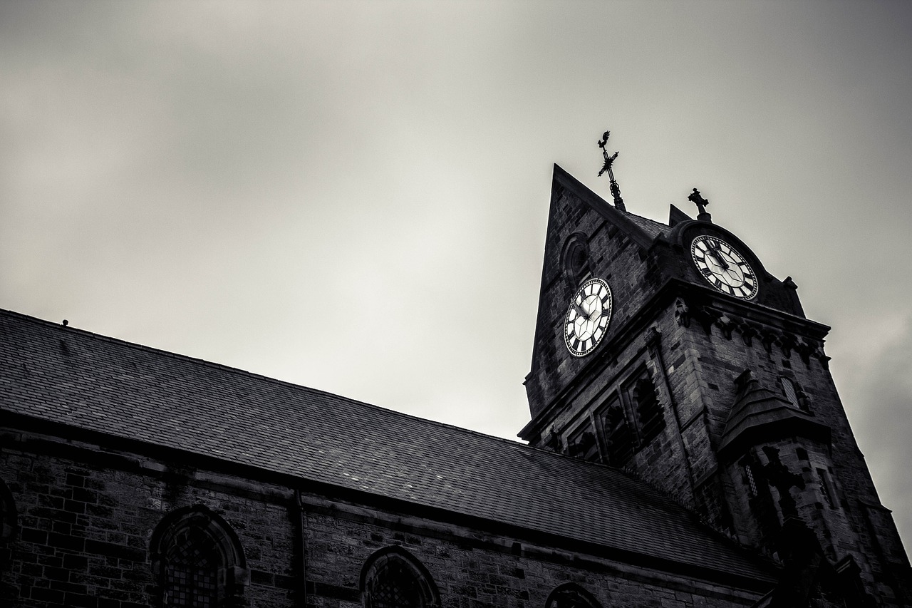 Image - time stone church tower black