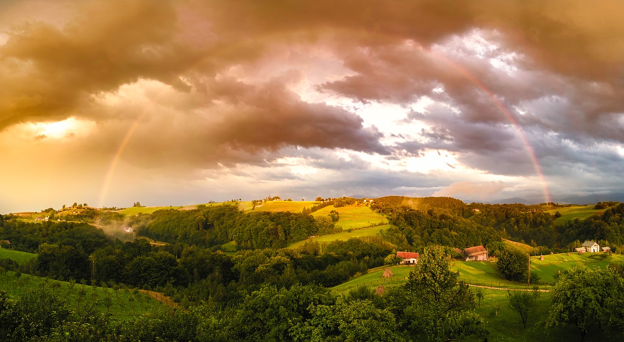 Image - rainbow weather sky clouds