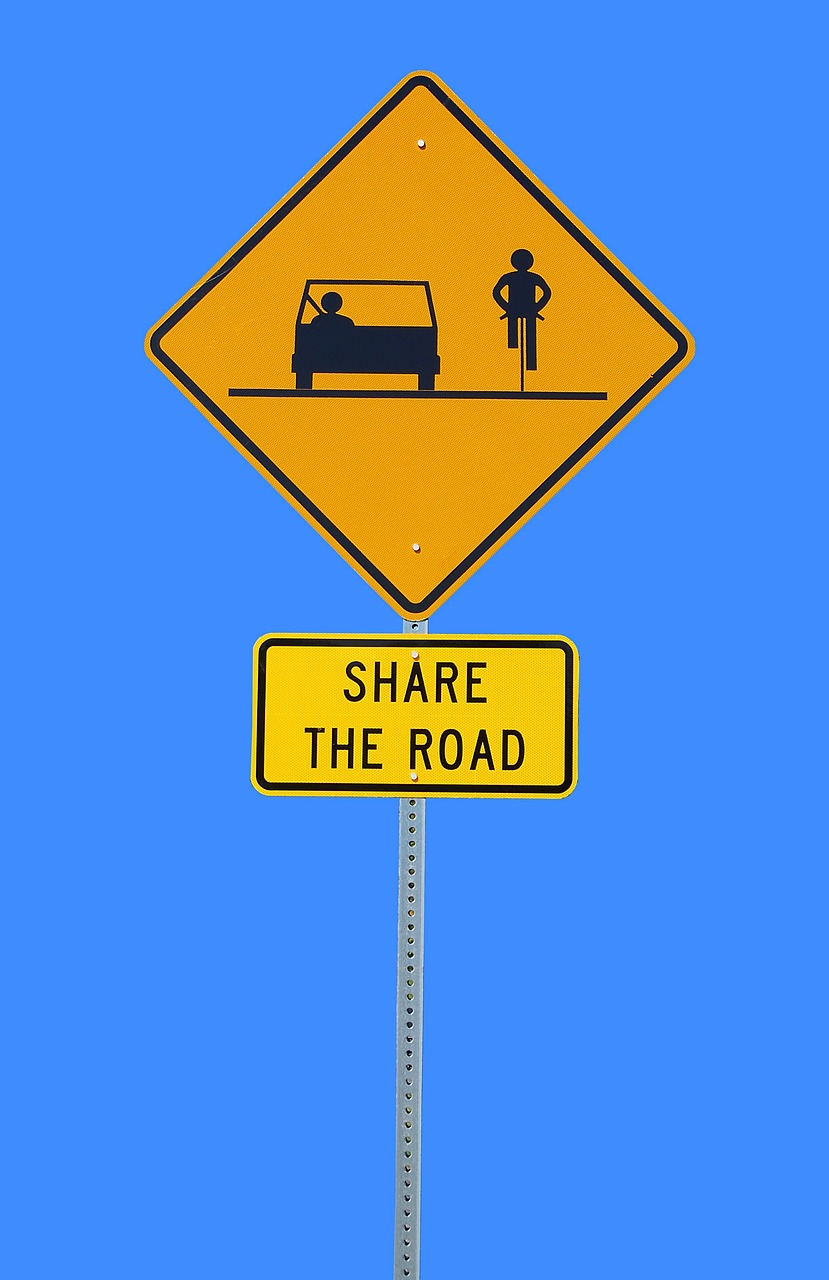 Image - share the road sign bike automobile