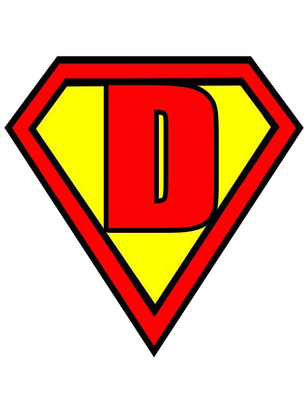 Image - letter d superman style red