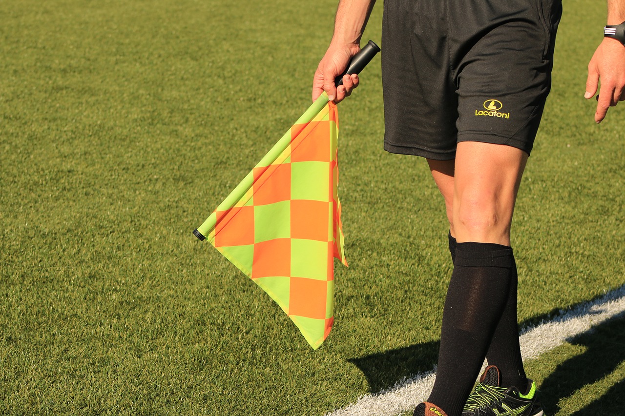 Image - flag lineman referee soccer match