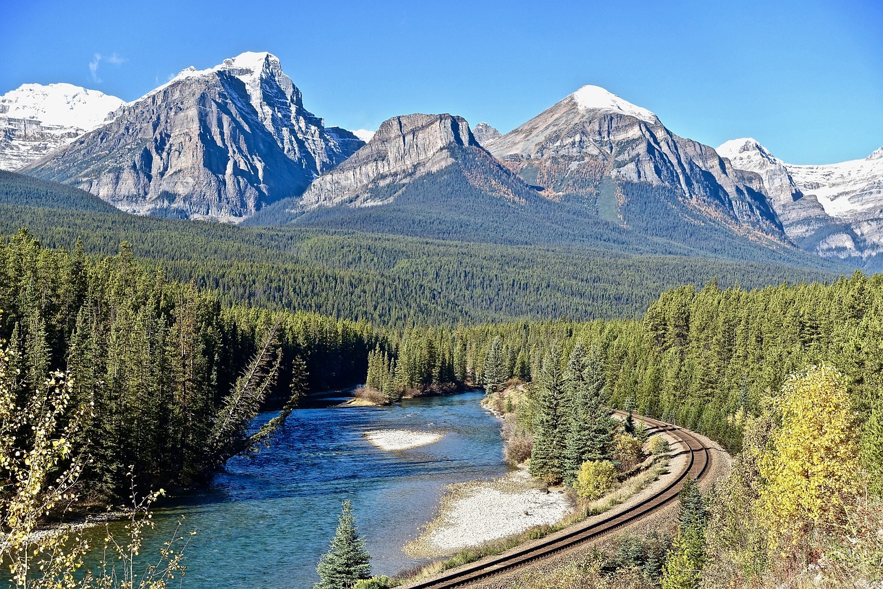 Image - mountains rockies railway scenic
