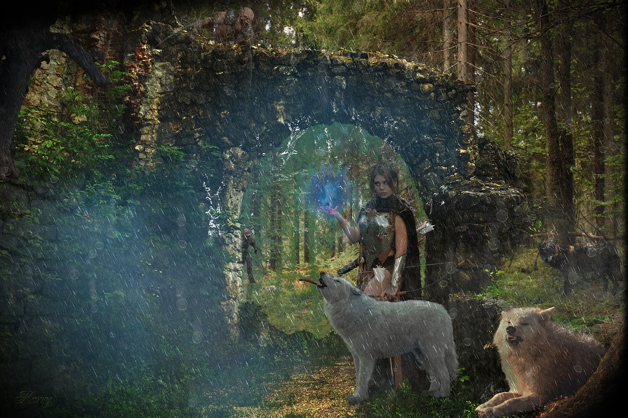 Image - forest fairy hunter forest wolf