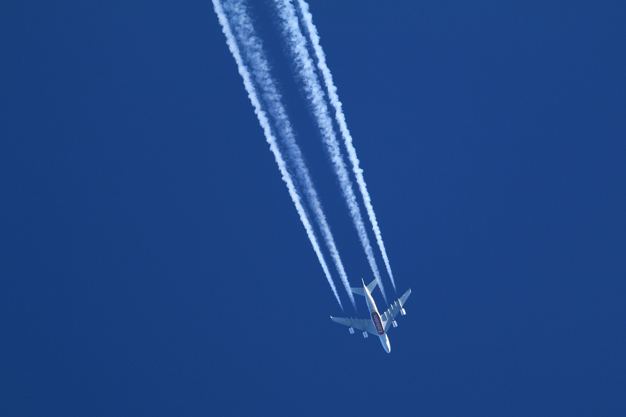 Image - jet sky blue radiation plane