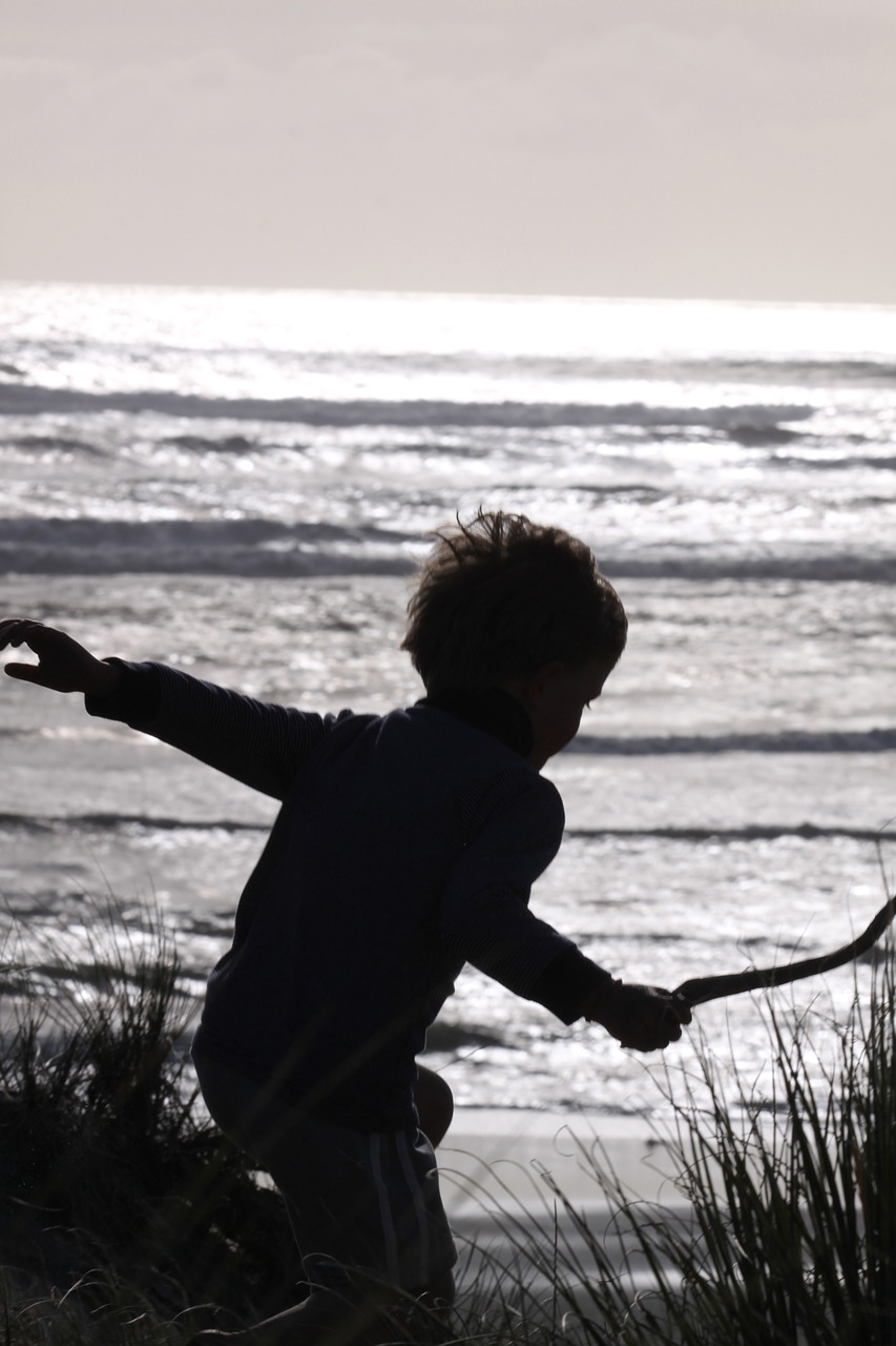 Image - boy beach summer vacation fun sea