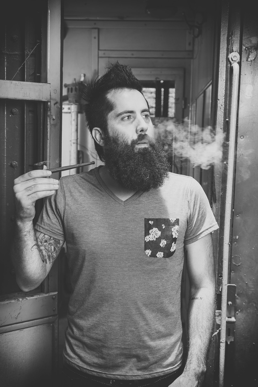 Image - bearded man smoke pipe smoking