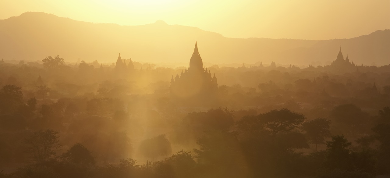 Image - bagan myanmar sunset golden light