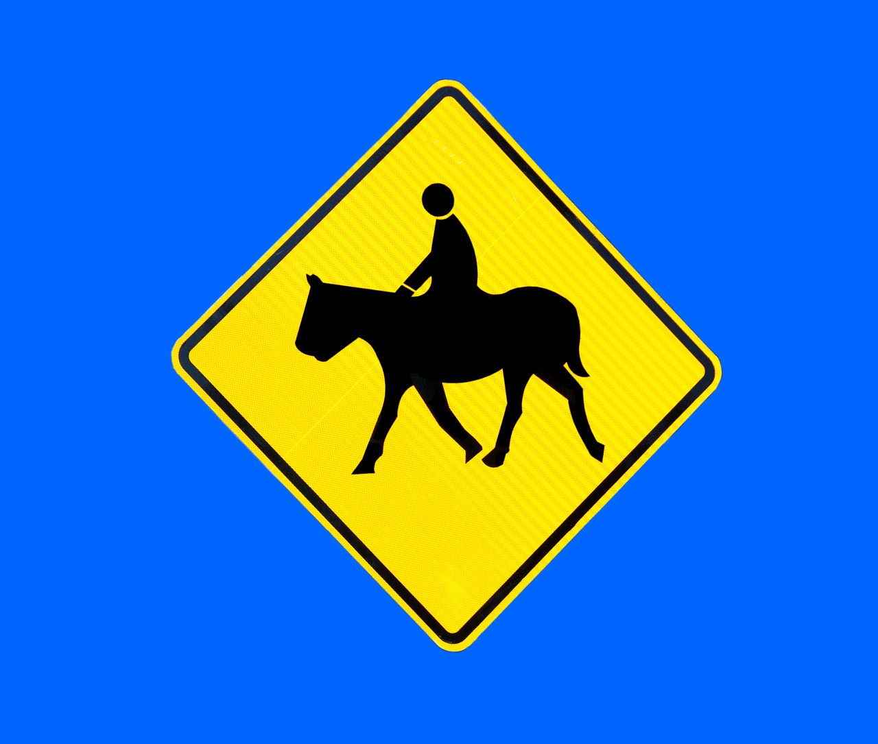 Image - horse crossing sign horse rider