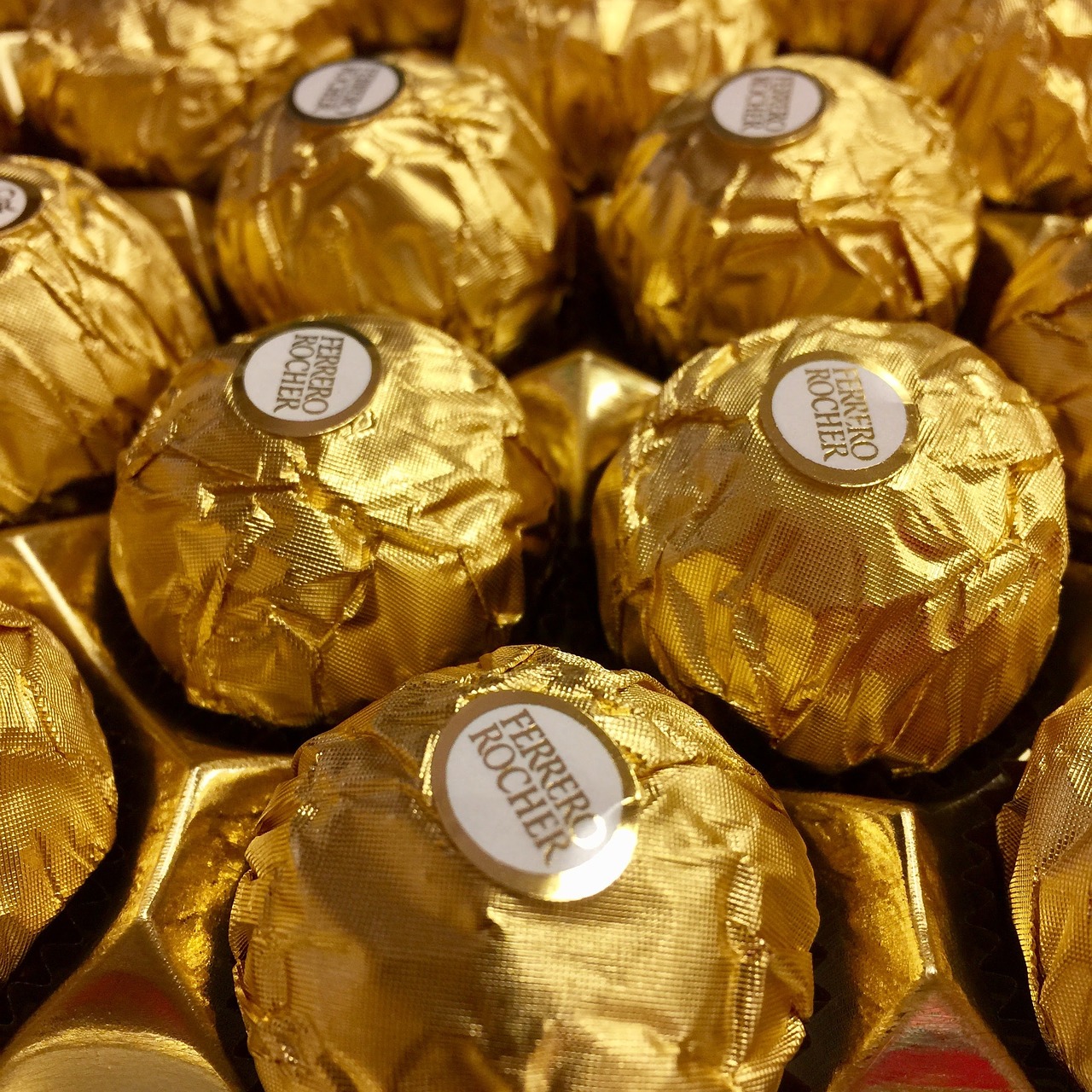 Image - chocolate bonbons gold foil candy