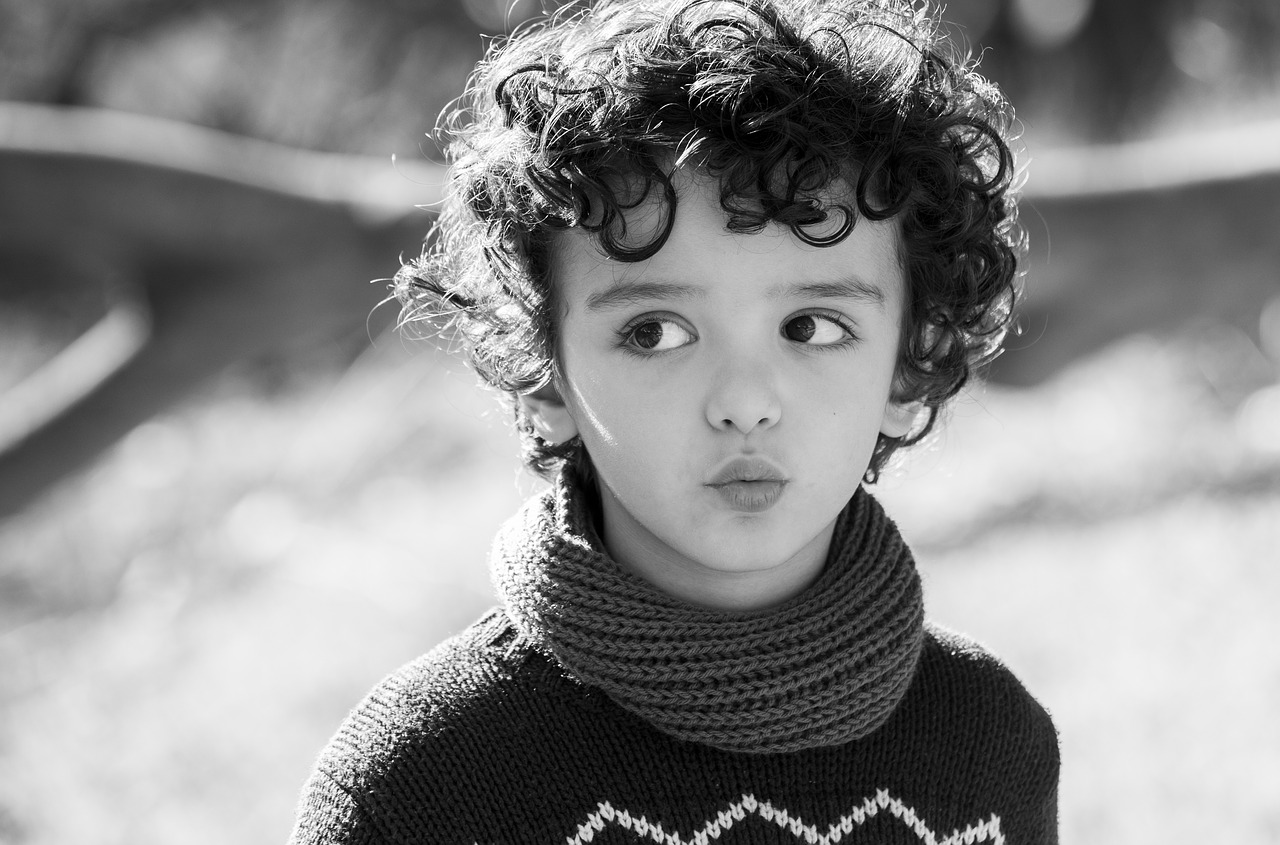 Image - children black and white portrait