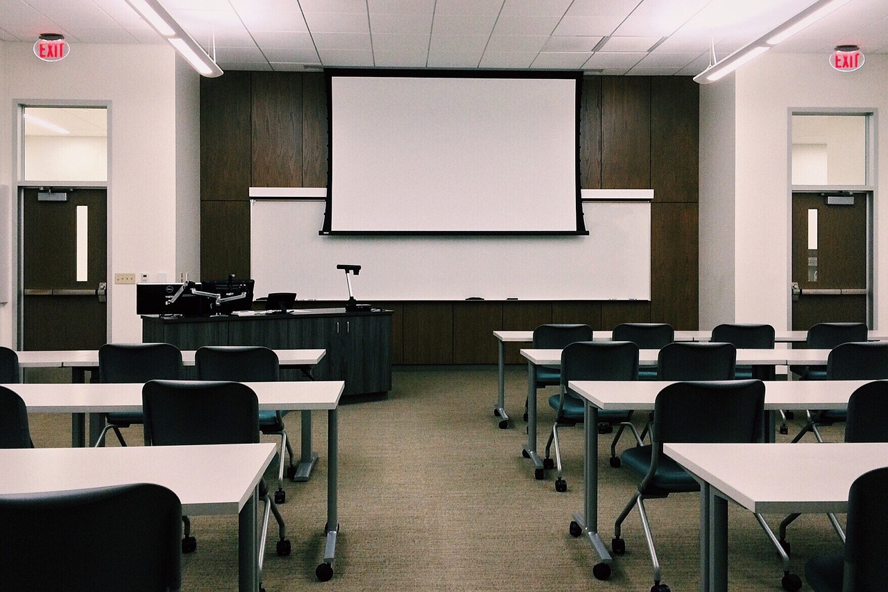 Image - classroom school desks screen