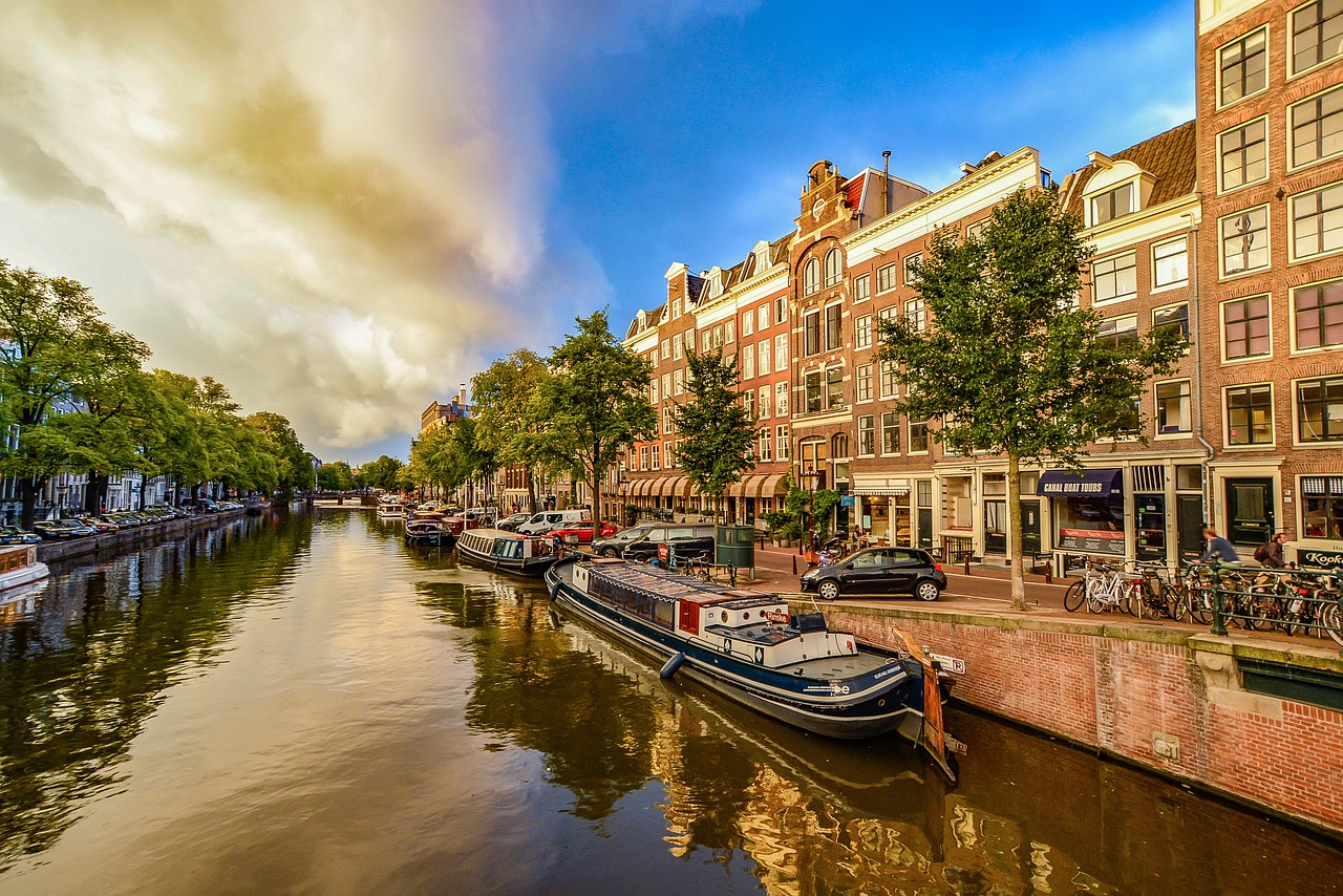 Image - amsterdam canal storm city sky