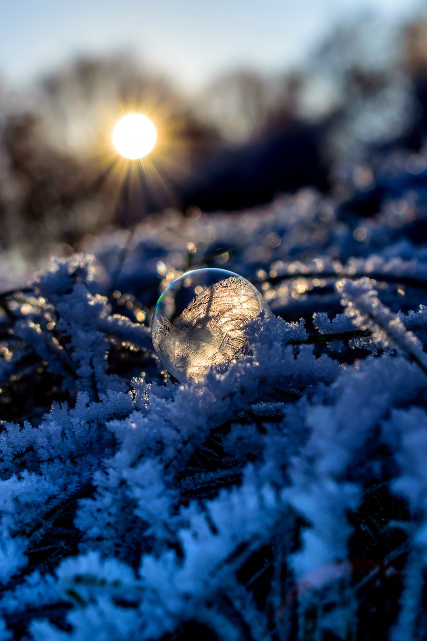 Image - soap bubble seifenblase frozen ice