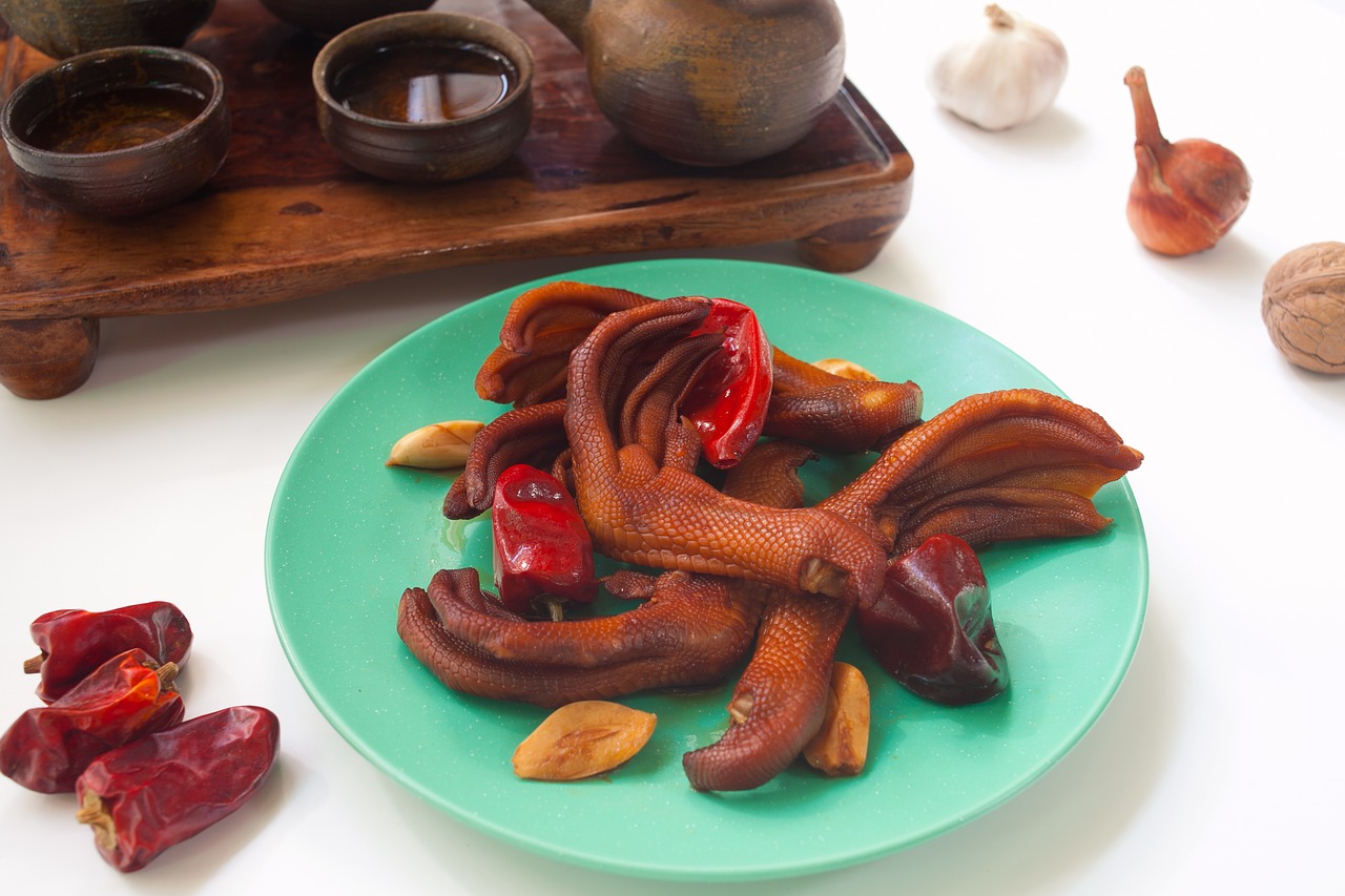 Image - duck feet snack sauce red pepper