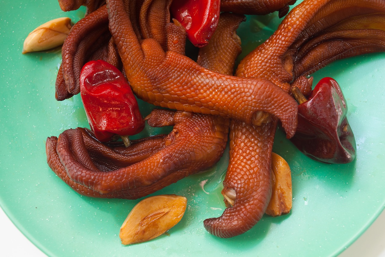 Image - duck feet snack sauce red pepper