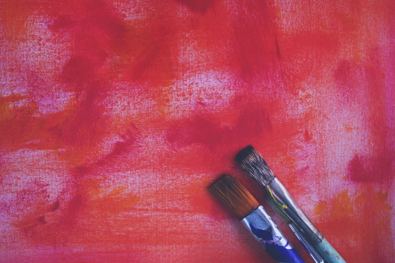 Image - bright paint colour pink brushes