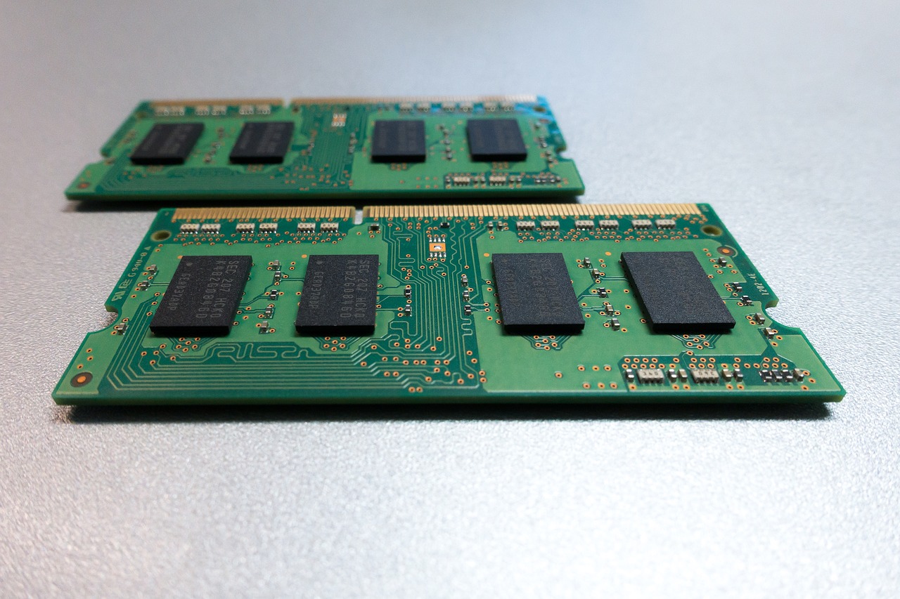 Image - printed circuit board memory green