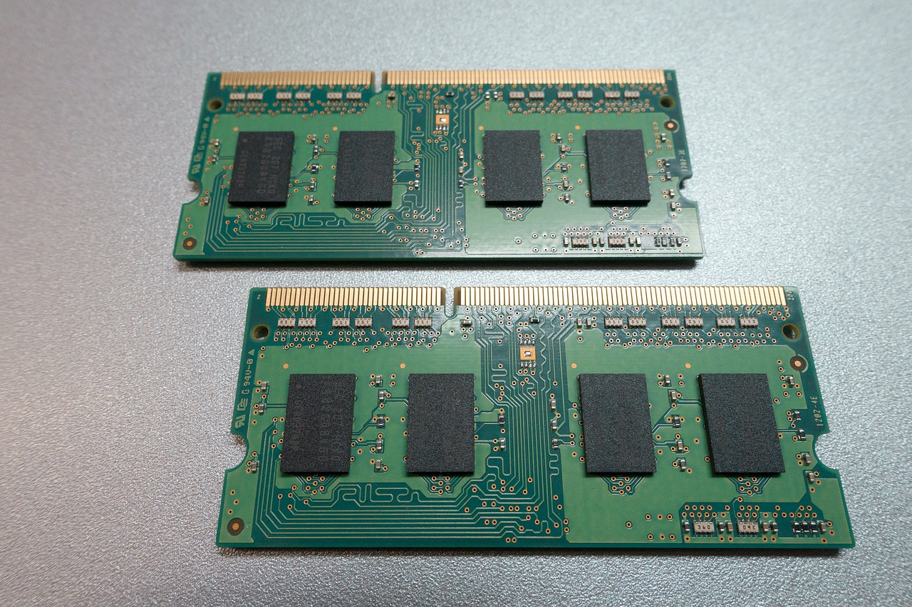 Image - printed circuit board memory green