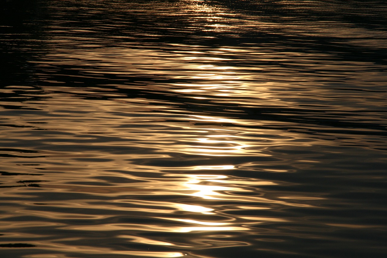 Image - gold twilight sea water surface