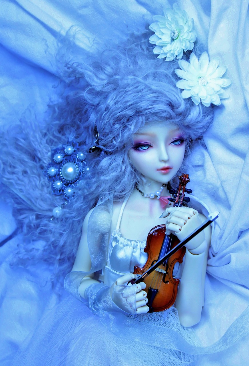 Image - sweetness doll violin blue flower