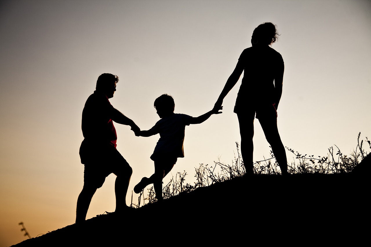 Image - silhouette family landscape nature