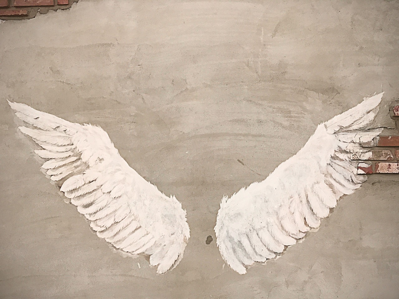 Image - wing angel wall cement sculpture