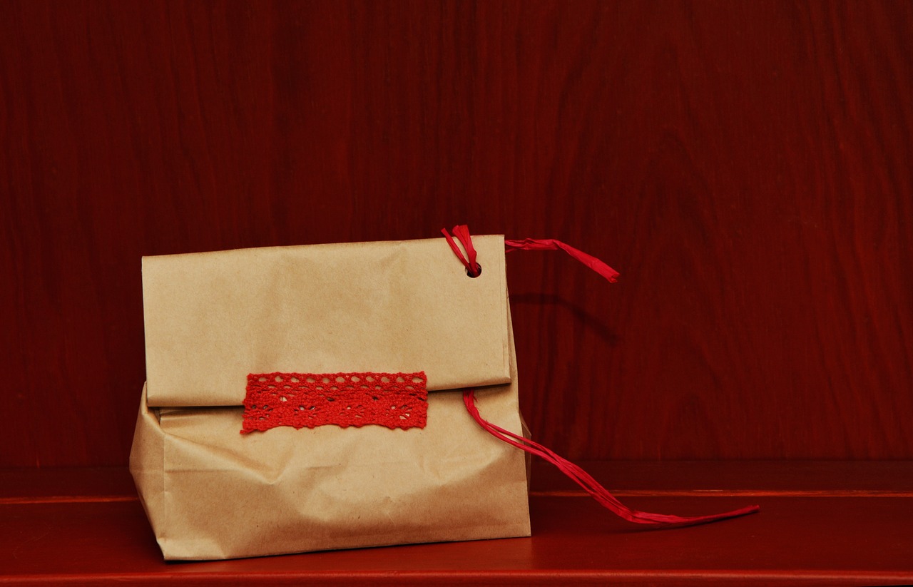 Image - made paper bag gift red packed