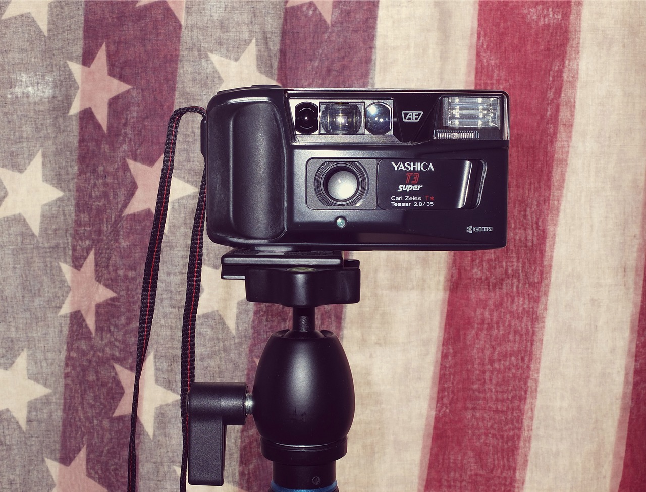 Image - camera analog yashica usa flag