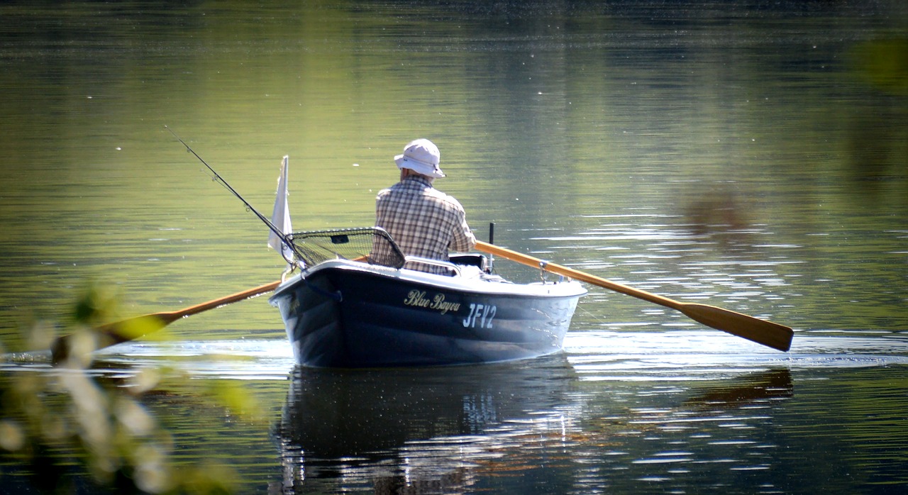 Image - rower angler rowing boat boot