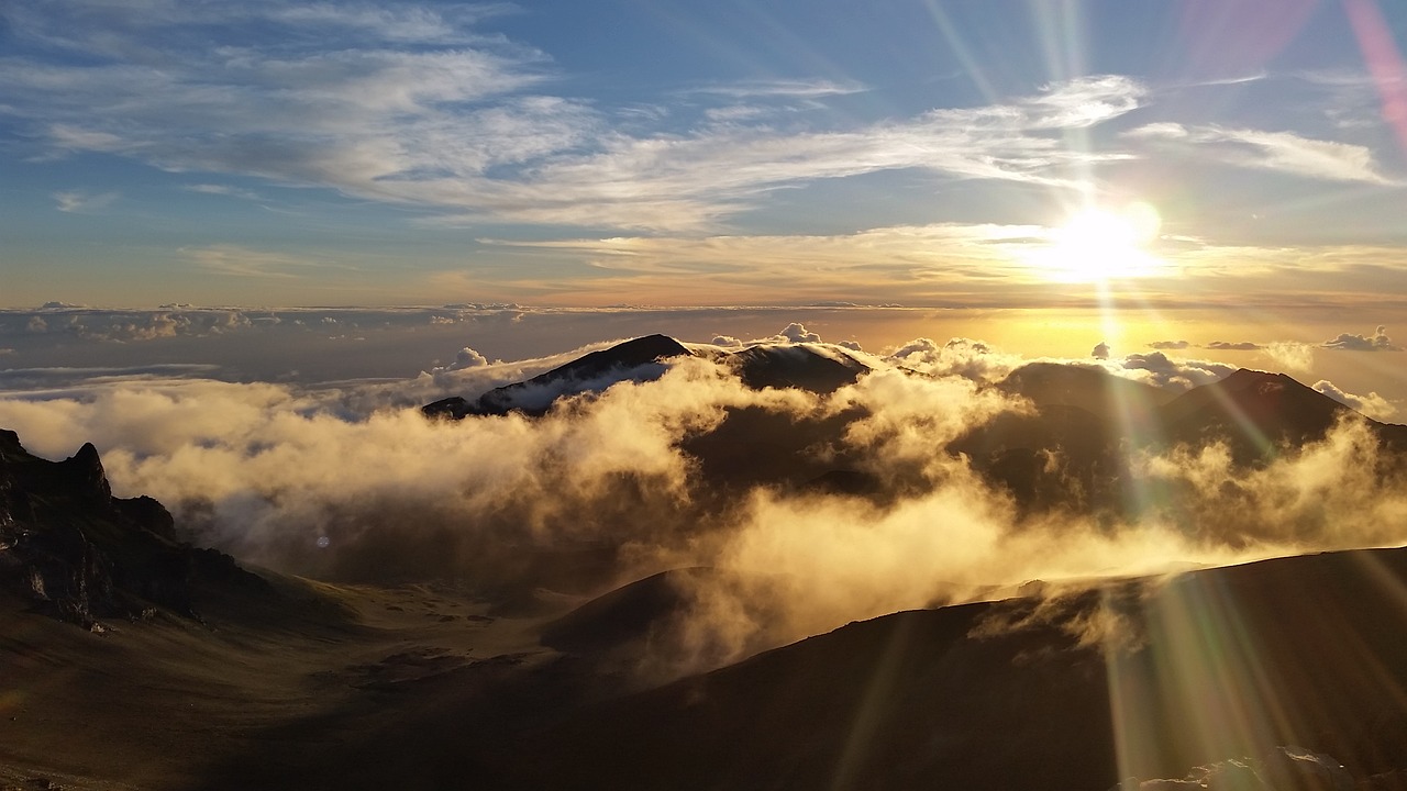 Image - haleakala sunrise clouds hawaii