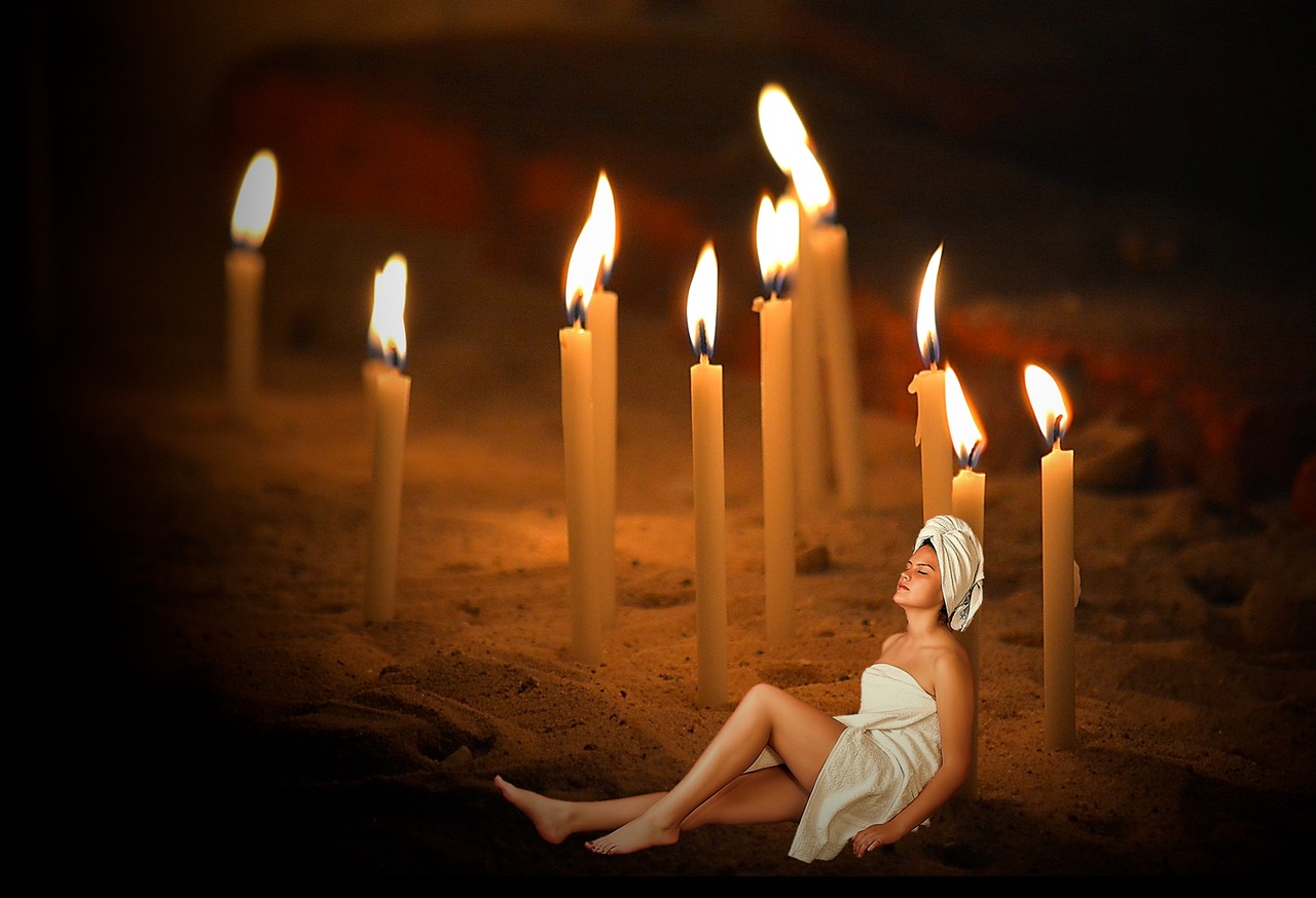 Image - wellness rest woman candle