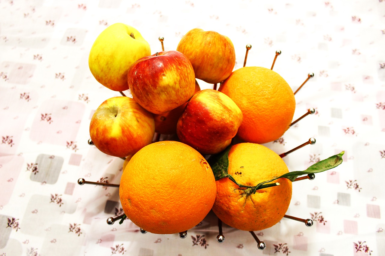 Image - fruit orange apple vitamins white