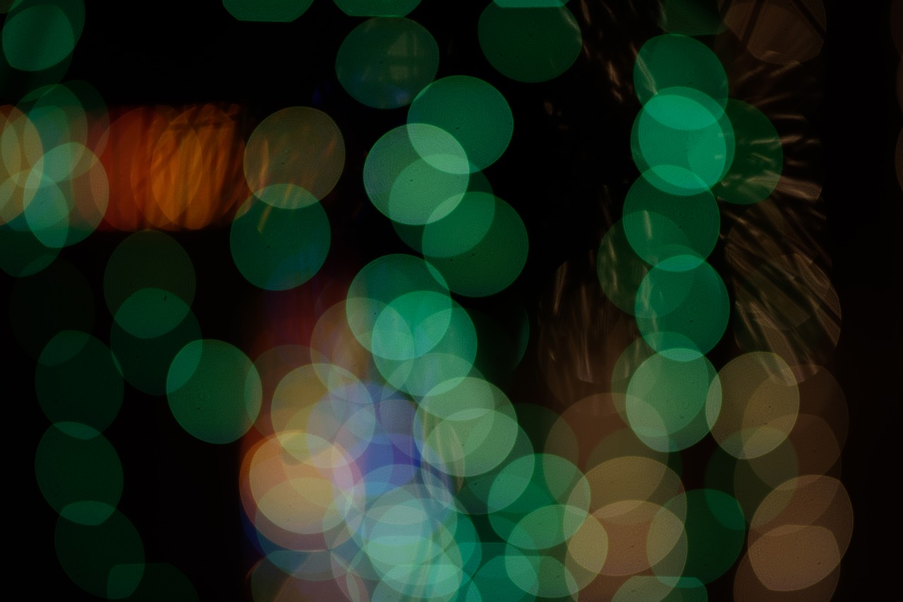 Image - green bokeh balls light